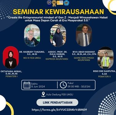 Seminar Kewirausahaan: Membangun Mindset Entrepreneurial Generasi Z untuk Sukses di Era Masyarakat 5.0