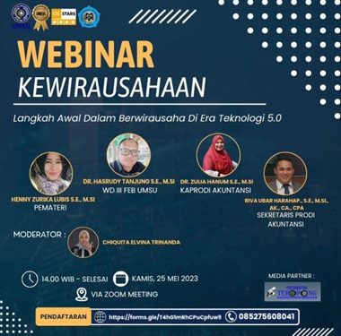 Webinar Kemahasiswaan: "Langkah Awal dalam Berwirausaha di Era Teknologi 5.0" Memotivasi Generasi Muda untuk Berinovasi
